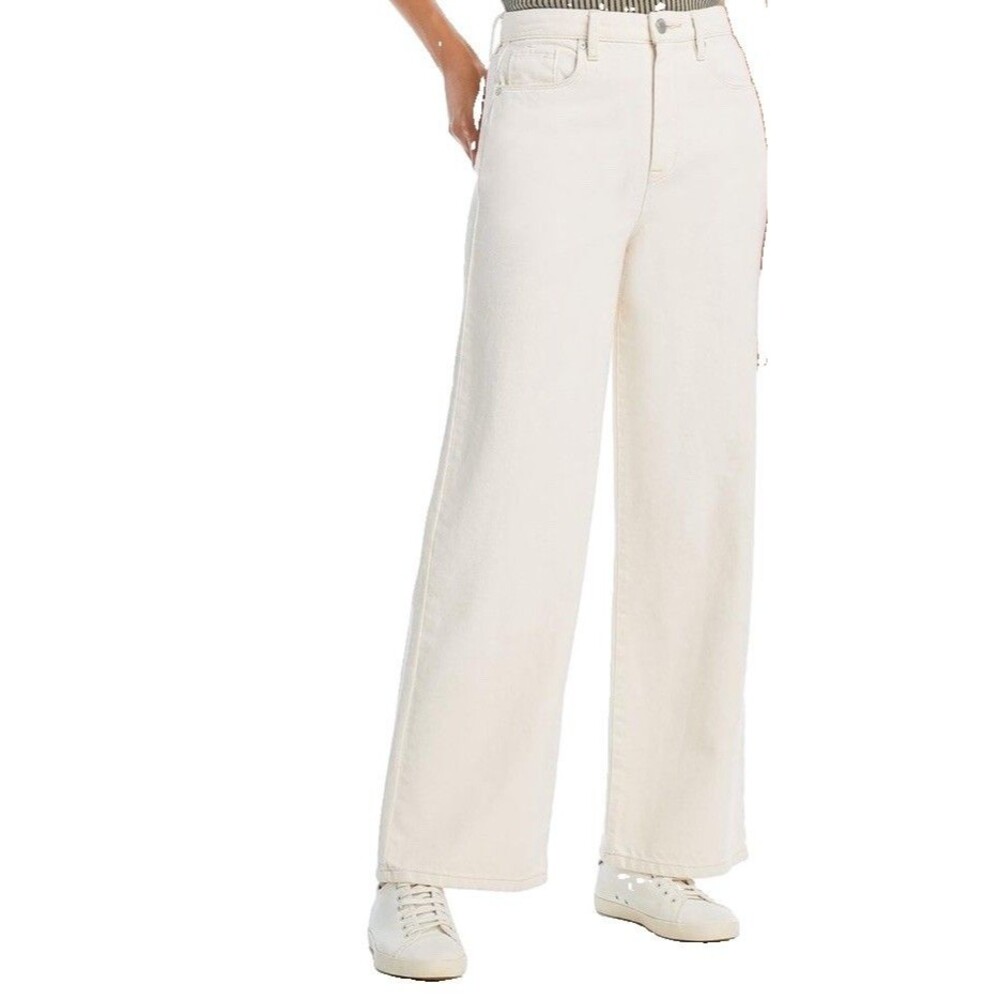 NWT BlankNYC Franklin Ribcage Wide Leg Jeans Size 30 Cream Ecru High Rise Denim